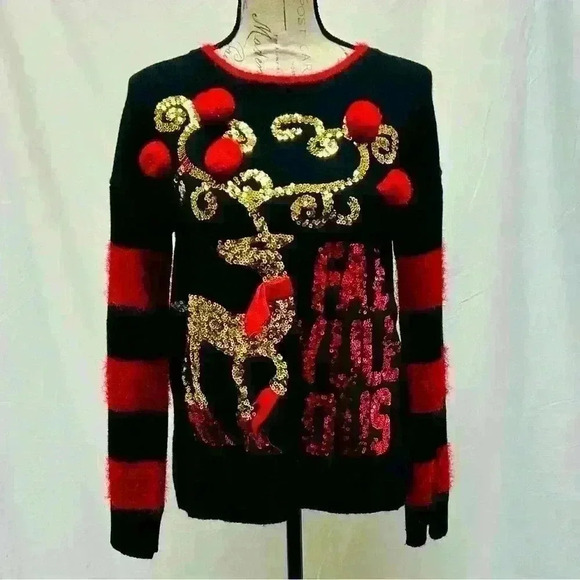 Holiday Time Sequin Christmas Sweater size Small - Picture 2 of 14